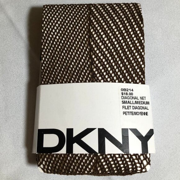 Dkny Accessories - DKNY Diagonal Net"0B214 Stockings Chocolate  Brown Size S/M NTW